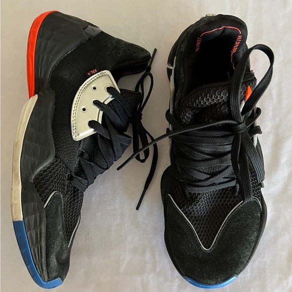 7.5 Adidas Harden Vol 4 Black Blue APE 77901 Athletic Sportswear Shoes Footwear - Picture 9 of 12